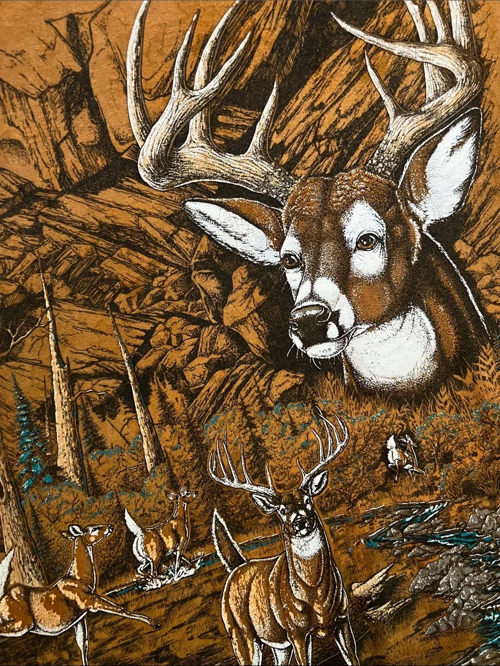 90s Ragtops Whitetail Buck Deer Shirt L Heavyweight Vintage